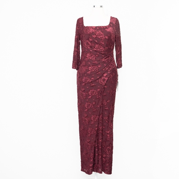Adrianna Papell - Burnout Velvet Gown - Picture 2 of 11